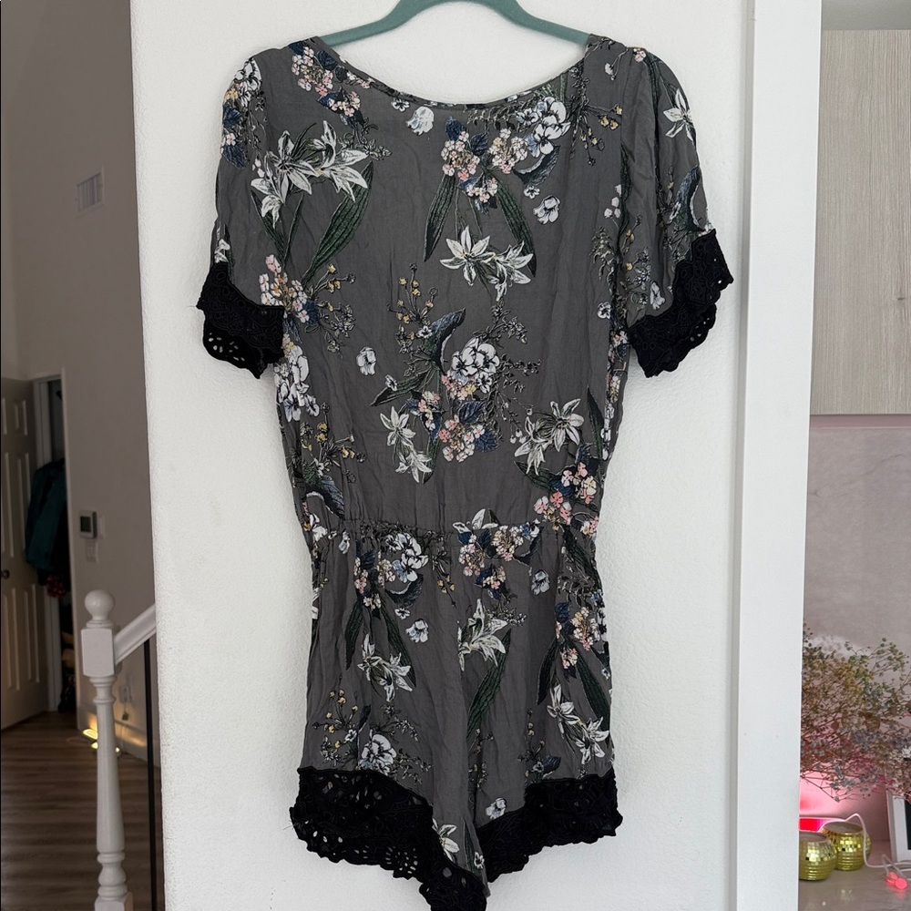 Cleobella Charcoal and Floral Patterned Blouse - Picture 6 of 6